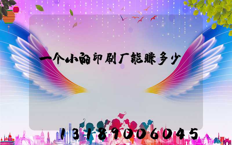 一个小的印刷厂能赚多少
