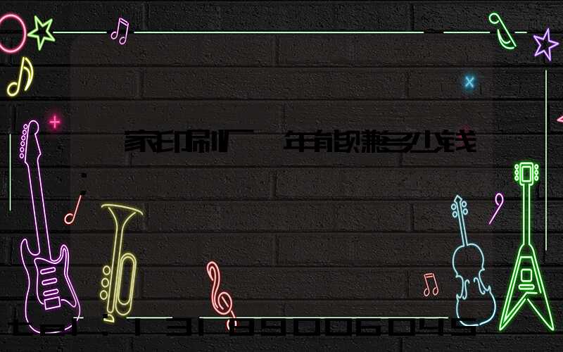 一家印刷厂一年能赚多少钱