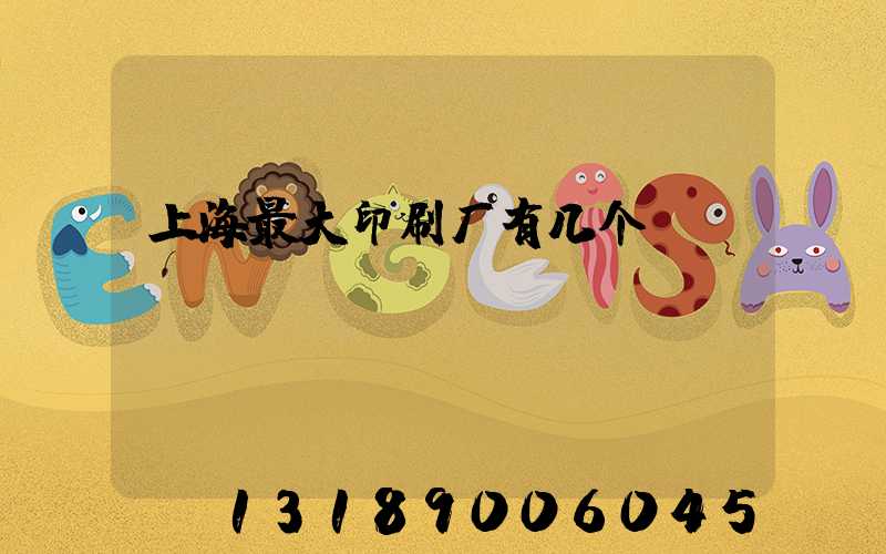 上海最大印刷厂有几个