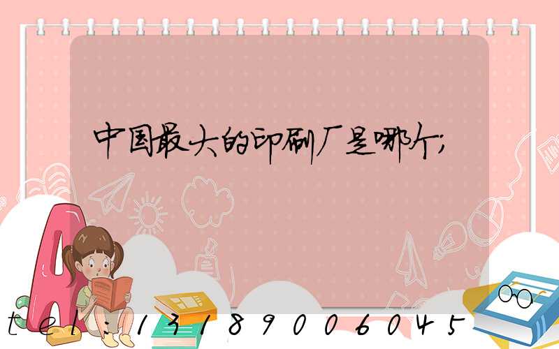 中国最大的印刷厂是哪个