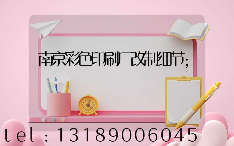 南京彩色印刷厂改制细节