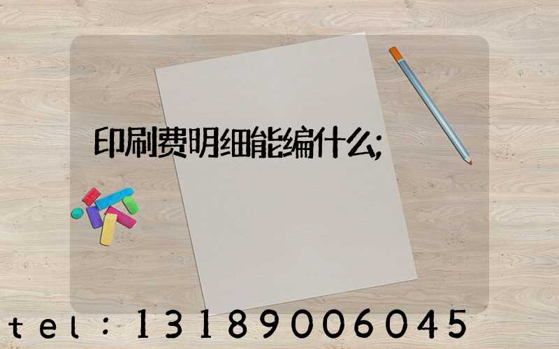 印刷费明细能编什么