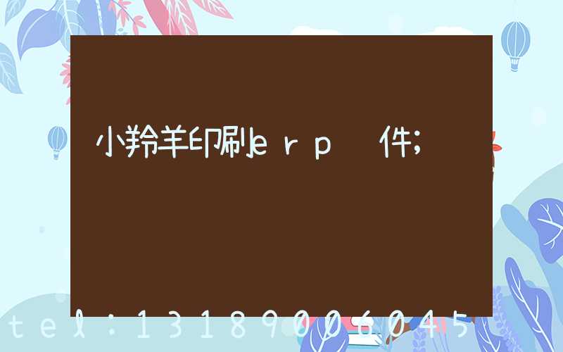 小羚羊印刷erp软件