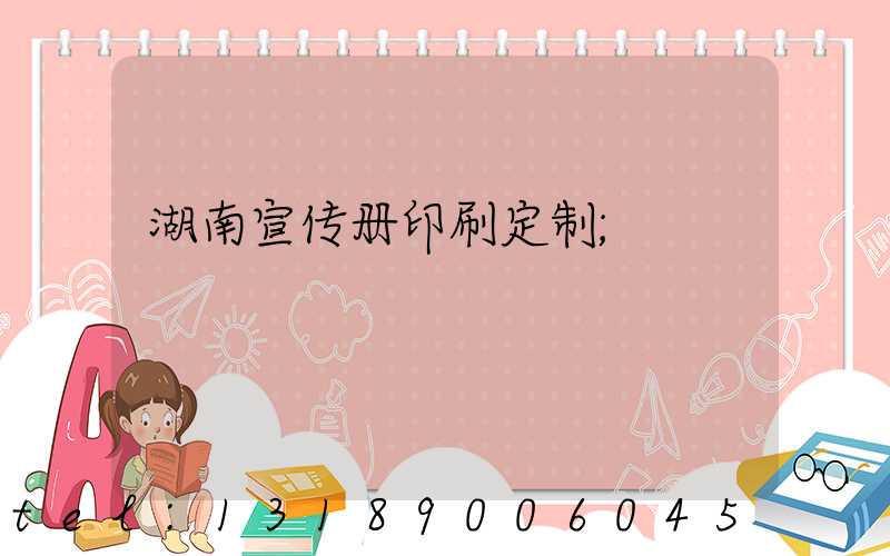 湖南宣传册印刷定制