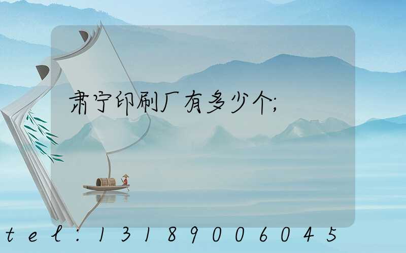 肃宁印刷厂有多少个
