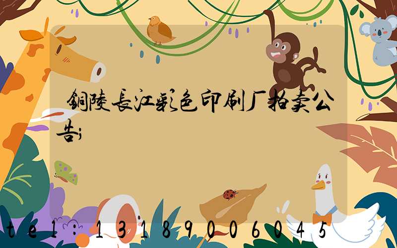 铜陵长江彩色印刷厂拍卖公告